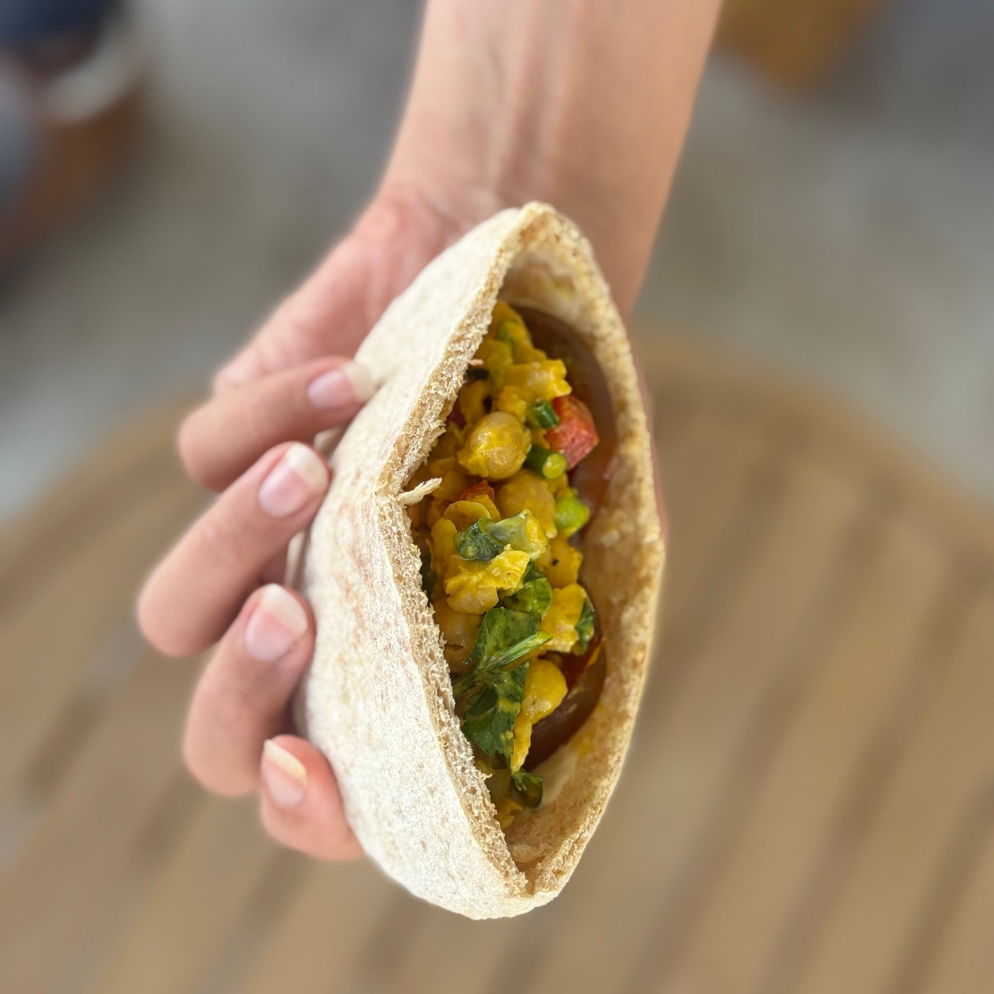 Curried Chickpea Pitas