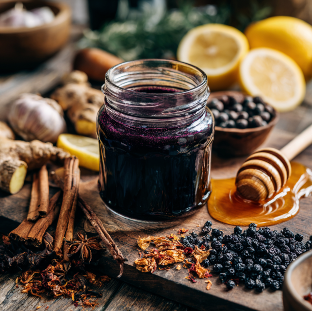 Immune-Boosting Elderberry & Mushroom Elixir