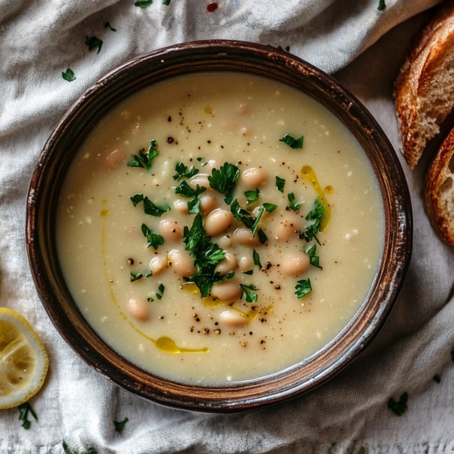 Roasted Garlic and White Bean Soup