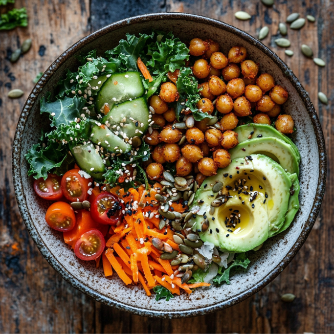 Roasted Chickpea and Sauerkraut Power Bowl