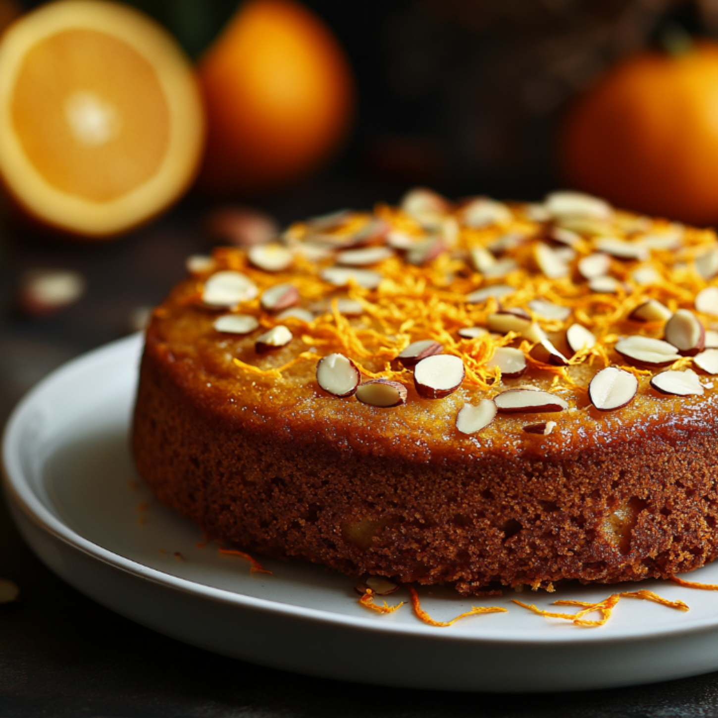 Orange Almond Saffron Cake