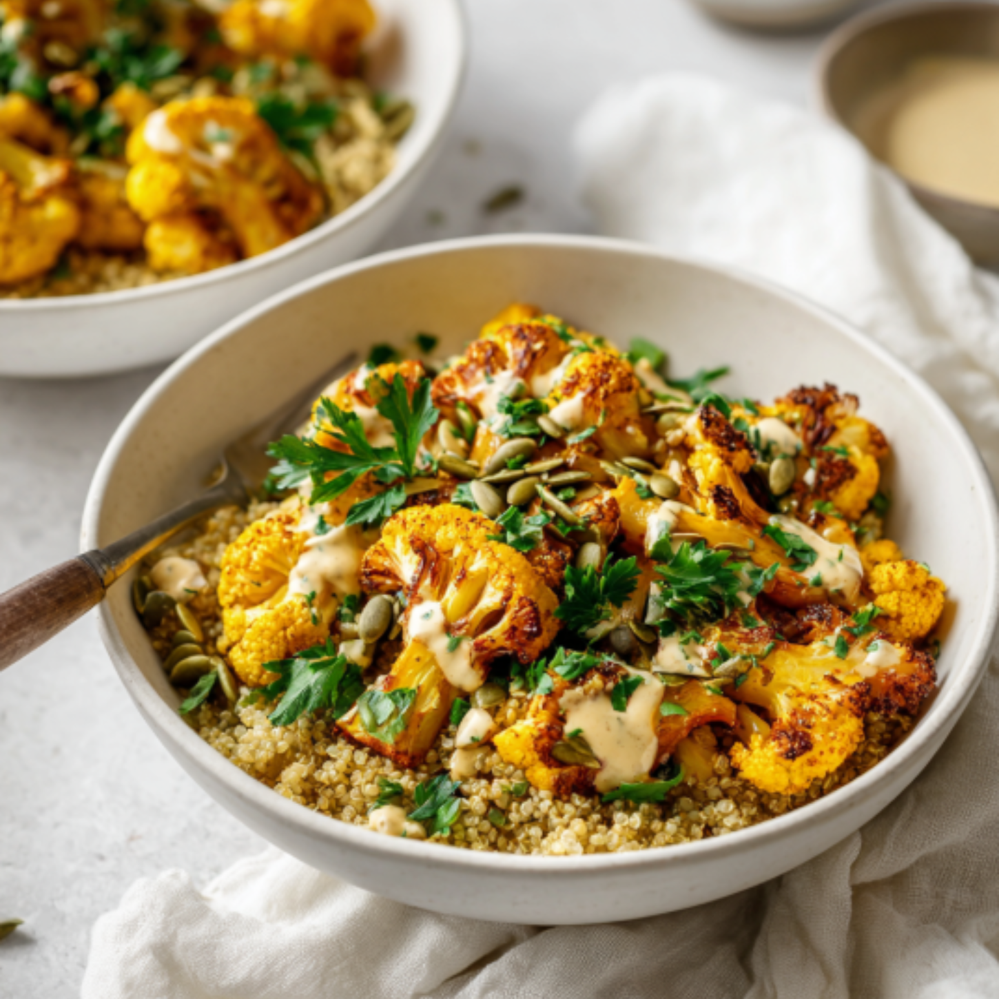 Turmeric Roasted Cauliflower Tray Bake