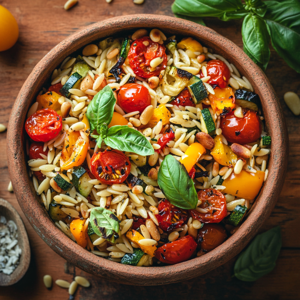 Mediterranean Orzo With Roasted Tomatoes