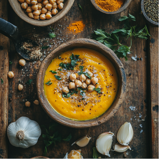 Cozy Butternut Squash & Chickpea Soup